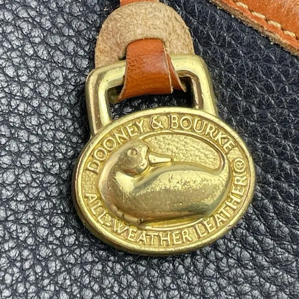 Vintage Dooney & Bourke Women's Blue Pebbled Leather Crossbody Saddle Handbag OS - Image 5