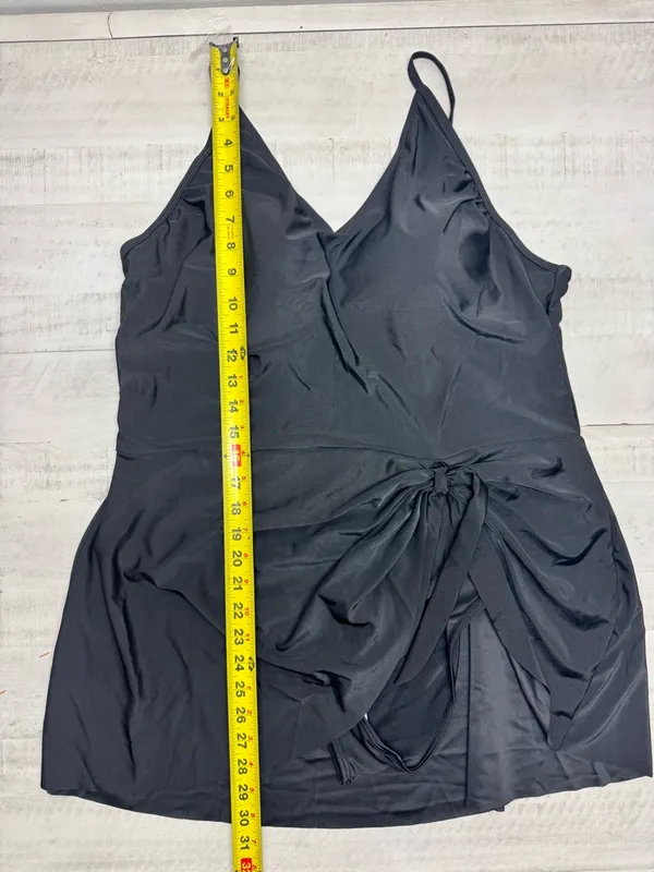 Plus Size Swimdress Tummy Control One Piece Bathing Suit V Neck Slimming 3XL - Image 8