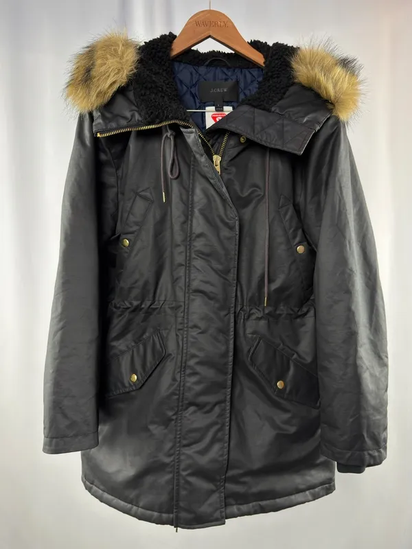 J. Crew Eco Friendly Primaloft Perfect Winter Parka in Navy Blue Size Large - Image 2