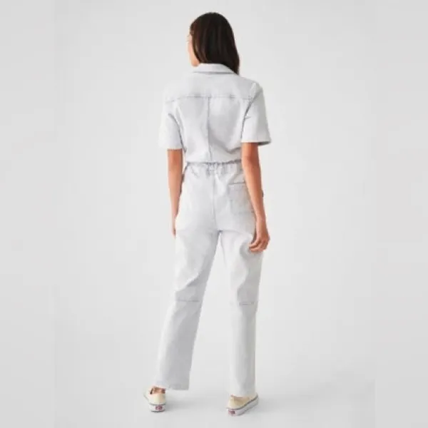 Faherty Blythe Jumpsuit Coverall Light Indigo Wash Denim‎ size xs - Image 2