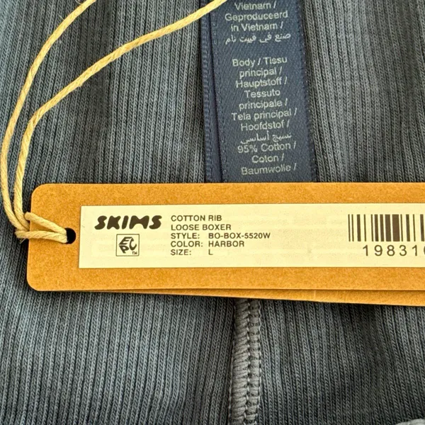 Skims Cotton Rib Loose Boxer Harbor Size Large - Image 8