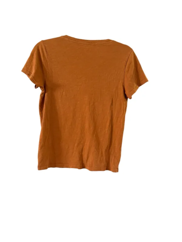 Women's J.Crew Slub Cotton V-Neck Tee, Size S, Orange - Image 3