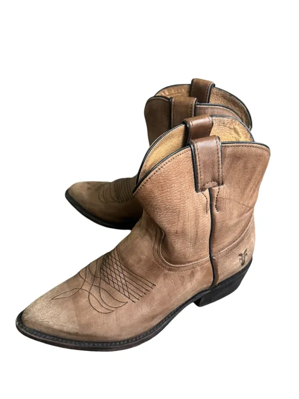Frye Women’s Billy Tan Leather Short Western Boot 8 - Image 5