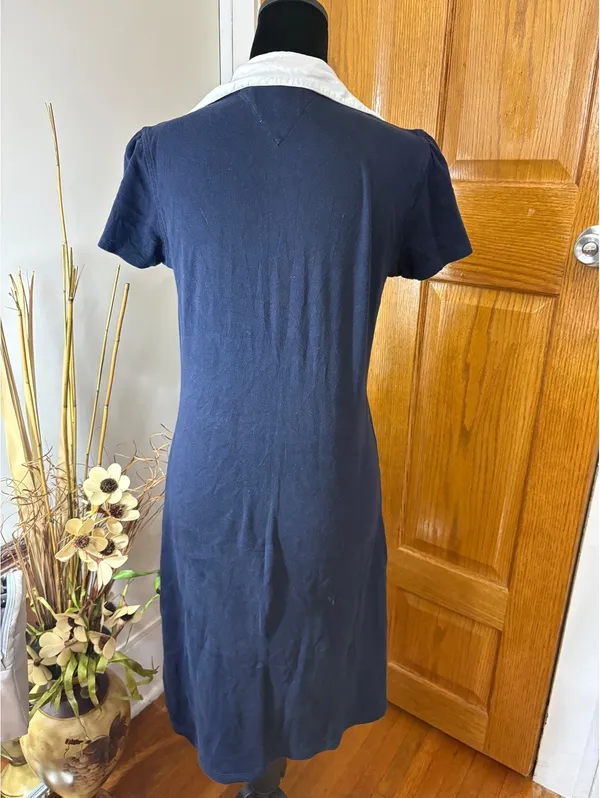 Tommy Hilfiger L Navy Cotton Short Sleeve T-Shirt Dress - Image 4