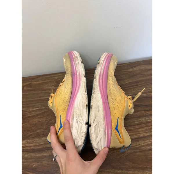 Hoka Bondi 8 Women Running Shoes 10B Impala Cyclamen Yellow Pink 1127952 ICYC - Image 5