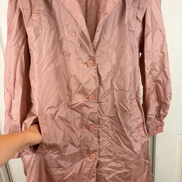 The Totes Coat vintage dusty rose nylon long coat - Image 8