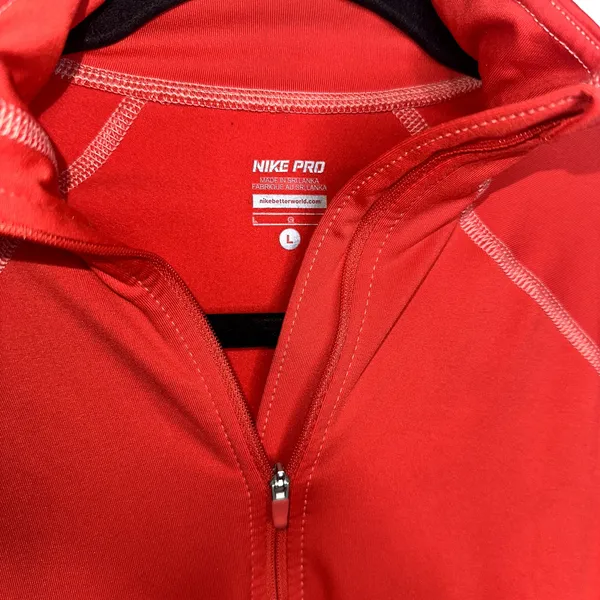 Nike Pro Womens Size Large Pink Dri Fit 1/2 Zip Long Sleeve Jacket - Image 3