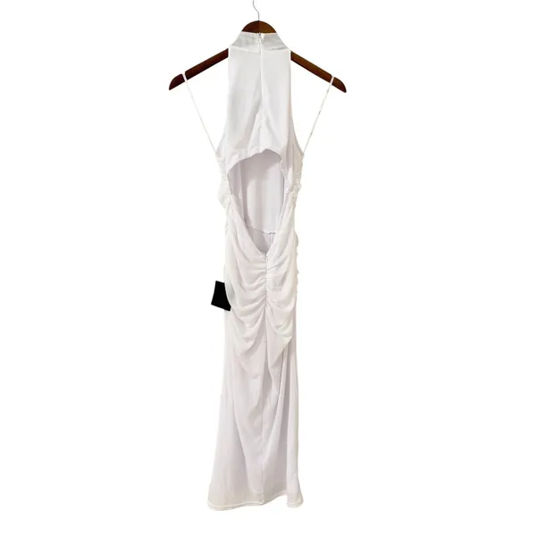 Lulus Audra White Mesh Mock Neck Bodycon Midi Dress size S NWT - Image 5