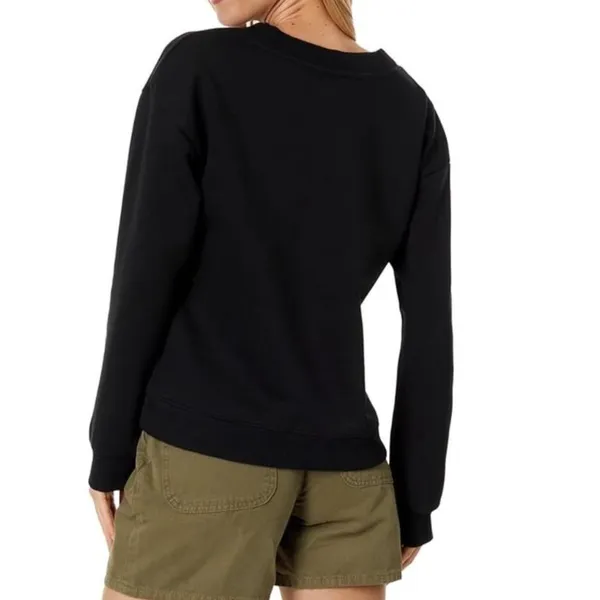 Women’s Pact Courtside V-Neck Sweatshirt Black Size XL - Image 3