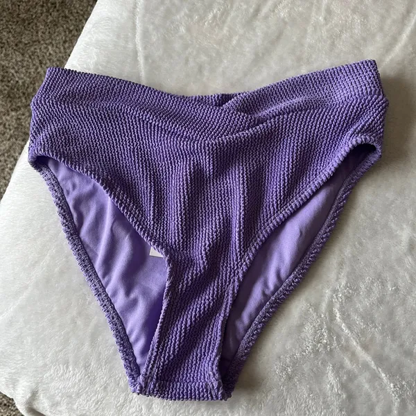 NEW Luca + Grae Womens Purple High Waist Bikini Bottom Medium NWT - Image 3