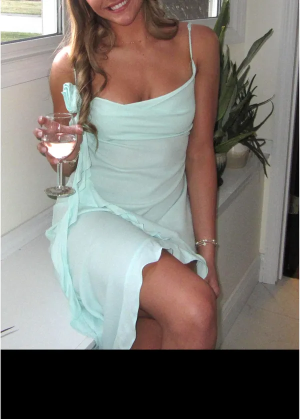 Revolve Rizzo Ruffle Maxi Dress Ice Blue - Image 3