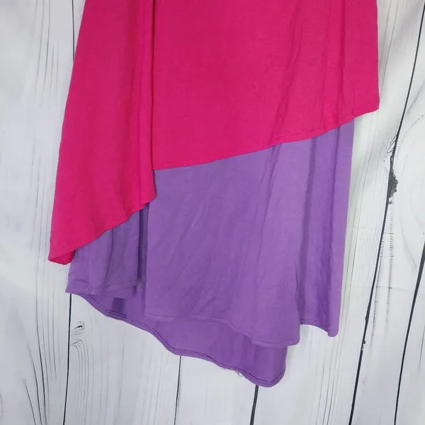 Faded Glory Women's Pink and Purple Asymmetrical Layerd 80's Style Top - Image 4