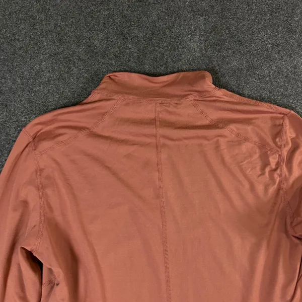 Fabletics Womens Long Sleeve Mock Neck Active Top Rust Orange Thumbholes Small - Image 9