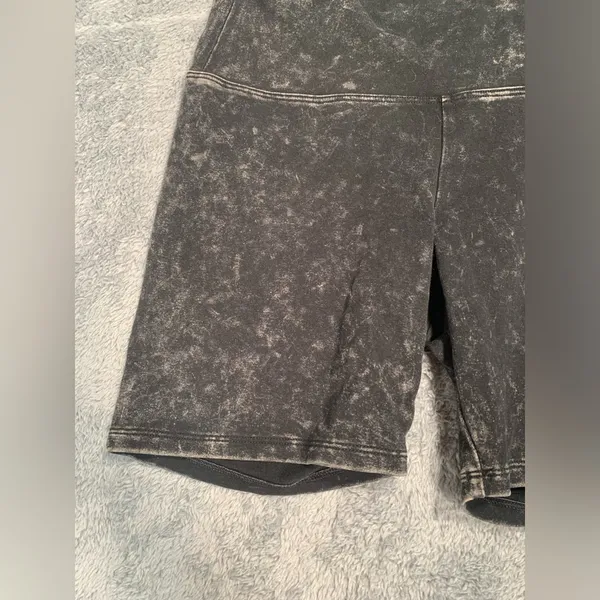 PINK Victoria's Secret Black Acid Wash Bike Shorts - Image 2