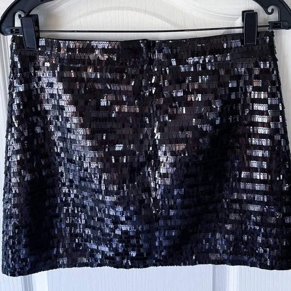 Ceren Ocak Sequin Mini Skirt Party Glam Sparkle‎ Designer Black Size S EUC - Image 7