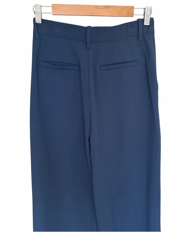 Abercrombie - Sloane Tailored Wide Leg Pants Navy Size 28/6 Long - Image 5