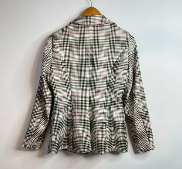 Princess Polly Classic Victoria Blazer Jacket plaid Black Pink Tan oversized 2 - Image 9