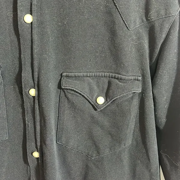Polo by Ralph Lauren 100% cotton western pearl snap women’s size large in black - Image 3