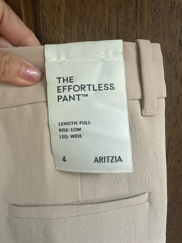 Aritzia The Effortless Pant Wide-Leg Rise Low Pants in Beige Size 4 - Image 5
