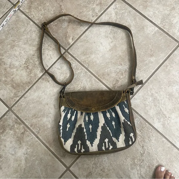 Myra Bag Seeker Leather Crossbody shoulder Handbag Canvas‎ Purse Aztec - Image 8