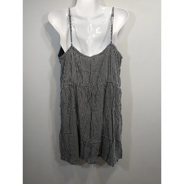Maurices Black Gingham Tiered Top‎ Mini Dress Womens XL Cottage Core Prairie - Image 7