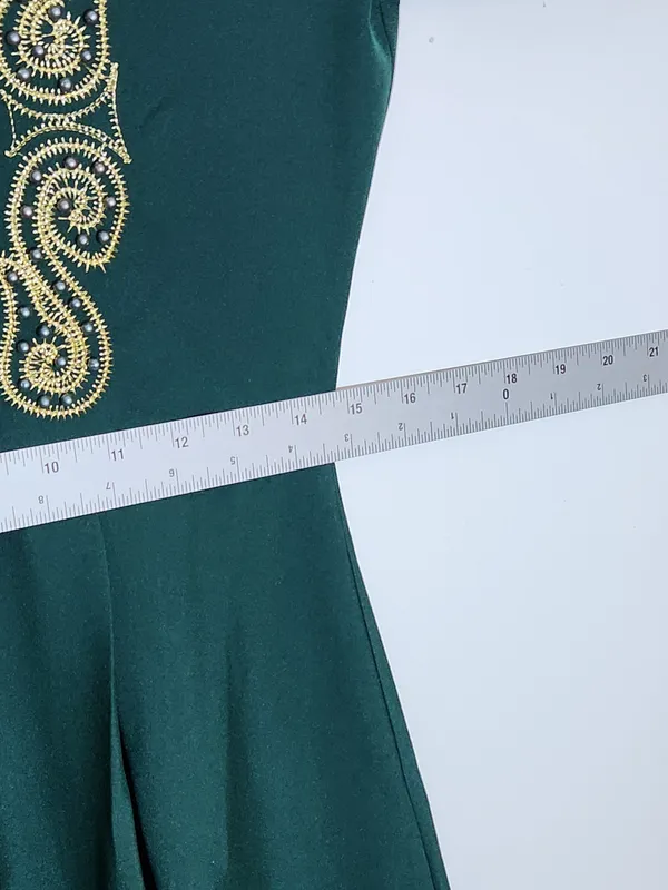 Missvalle Dark Green Modest Formal Dress Beaded Sequin Embroidered Size 38 NWT - Image 8