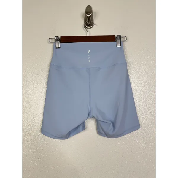 Wilo The Label Women Blue Ribbed High Waisted Biker Shorts Size M Athletic Gym - Image 2