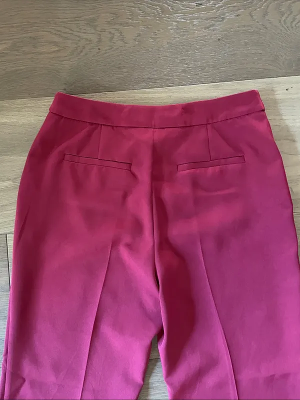 MILLY Nash Cady Pants- Burgundy Wide Leg Trousers Size 4 - Image 13