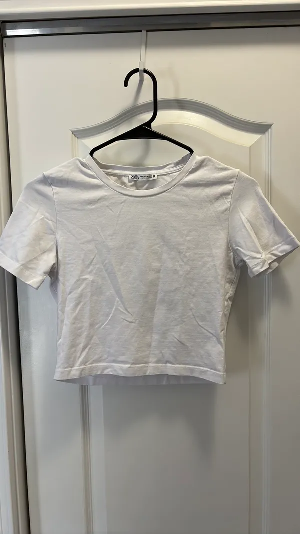 ZARA Baby Tee White Crop - Image 3
