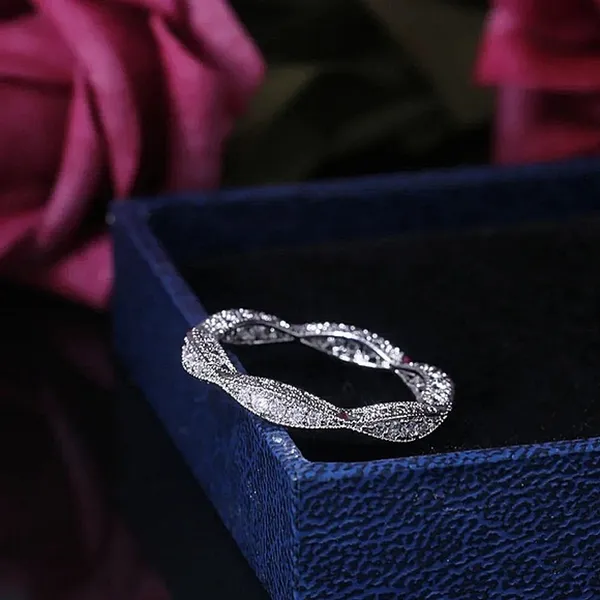 Women's‎ Gold-Plated-925 Eternity Simulated Diamond Engagement Band Ring … - Image 13