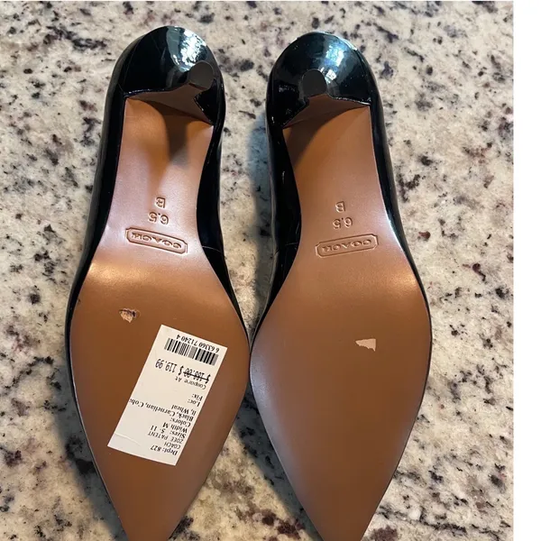 Coach Zoee Pump Women 6.5B Black Patent Leather Officecore Pointed Stiletto Heel - Image 6