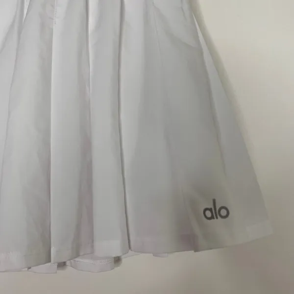Alo Yoga Varsity Tennis Skirt White Womens XS - Image 7