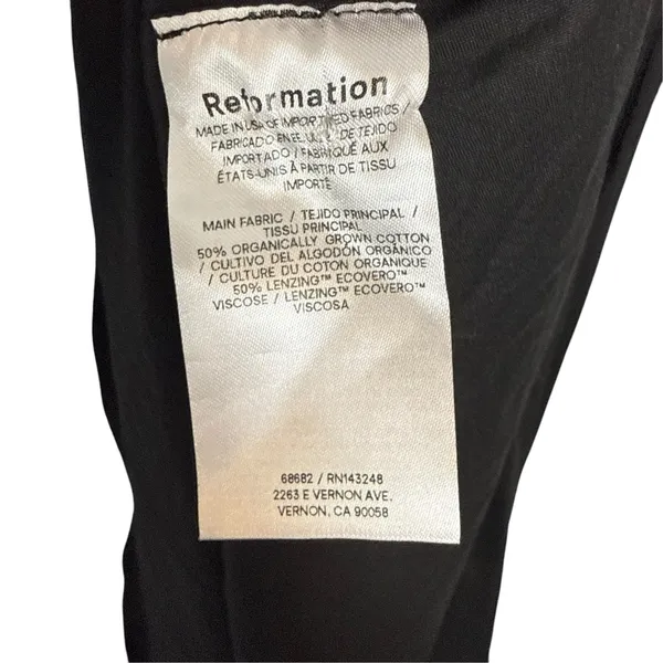 Reformation Oria Organic Cotton Long Sleeve Shirred V-Waist Scoop Midi Dress 0 - Image 11