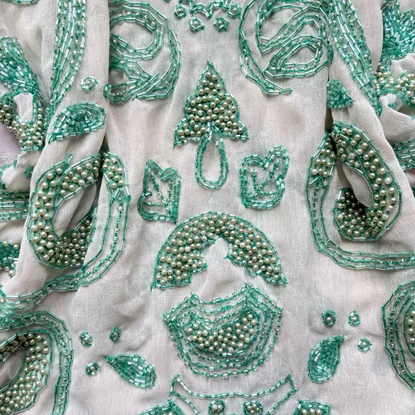 Miss Selfridge Embellished Beaded Sequined Green Sheer Sleeveless Tank Top - Image 4