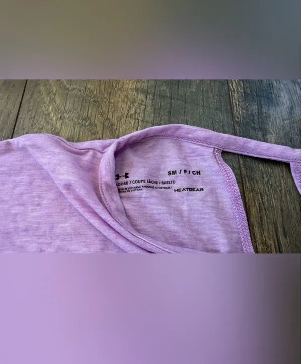 Under Armour HeatGear Women’s Small Purple Long Sleeve Open Back Athletic Shirt - Image 2