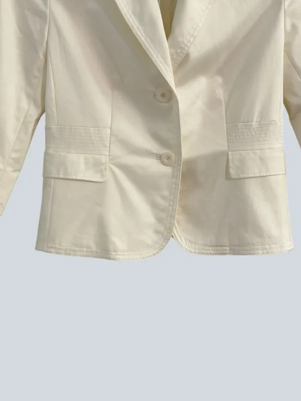 Valerie Stevens Petite Cream Blazer Jacket 6P Structured 3/4 Sleeve Career Chic - Image 4