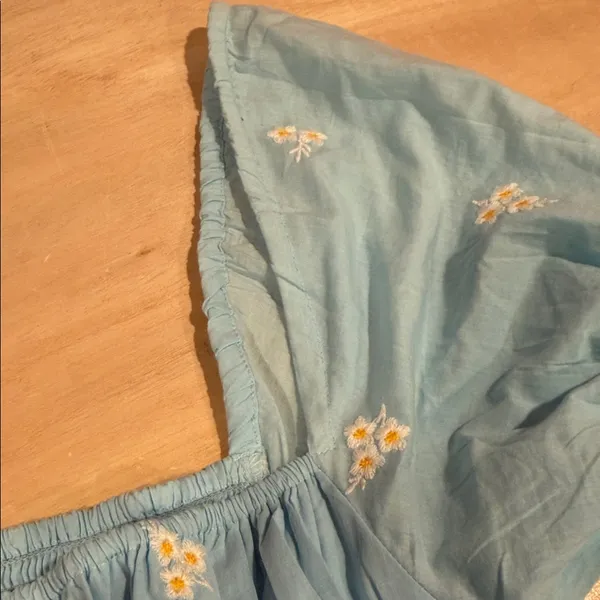Cleobella Belinda Light Blue Mini‎ Dress large - Image 7