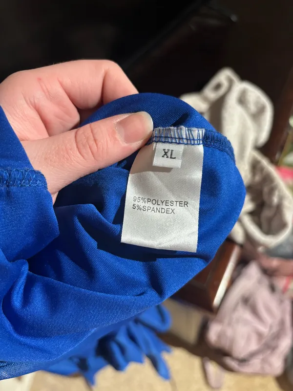 Royal Blue Long Sleeve Backless Mini Dress - Image 3