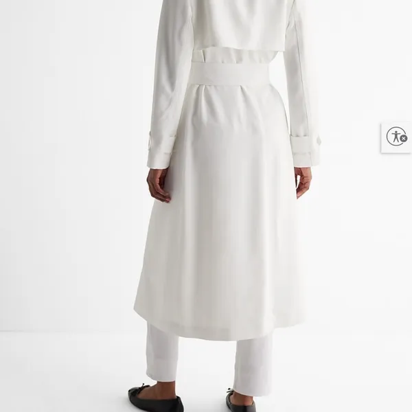 Express Classic White Belted Coat - Image 4