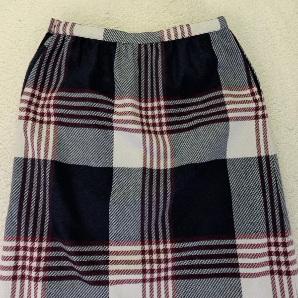 Vintage Plaid Wool Skirt Faux‎ Wrap Midi Long Maxi Skirt Women Size 12 A Line - Image 5