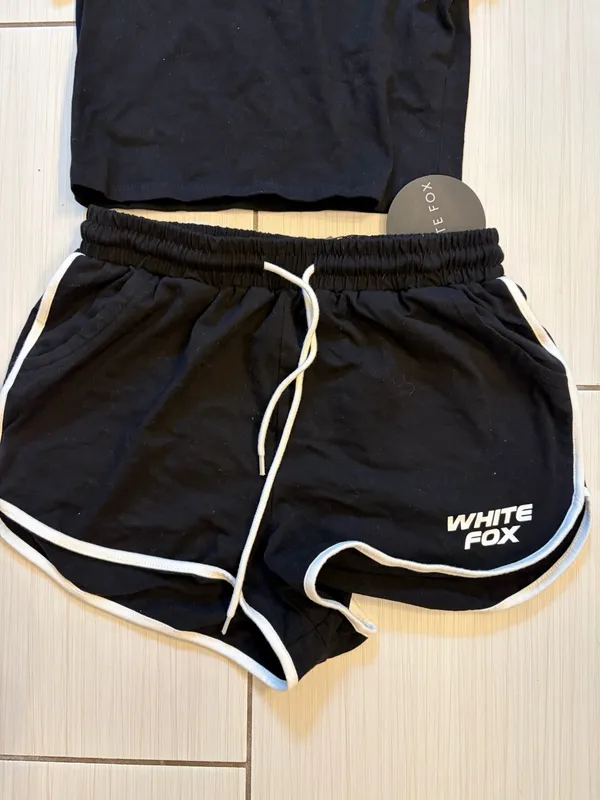 White Fox Boutique Baby Tee and Short Set - Image 3