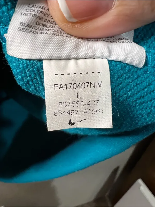 Nike Essentials Teal Blue Full Zip Hooded Athletic Sweatshirt Hoodie - Image 8