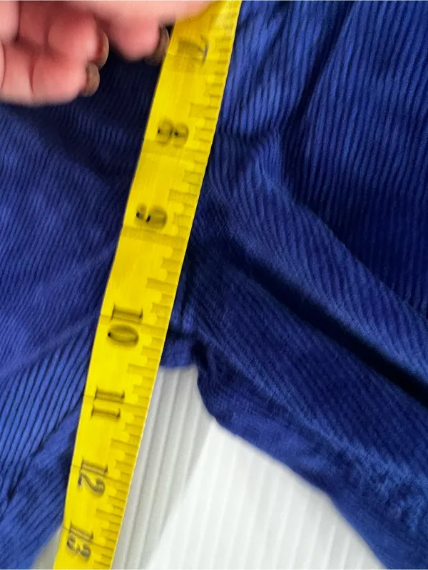 Free People We The Free Blue Corduroy Risk T High Rise Straight Pants Size 26 NW - Image 7