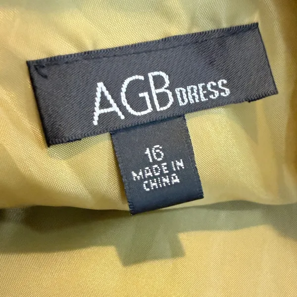 AGB Chartreuse Yellow Linen Shift Dress Womens 16 Sleeveless‎ Mid Mod Sun - Image 4