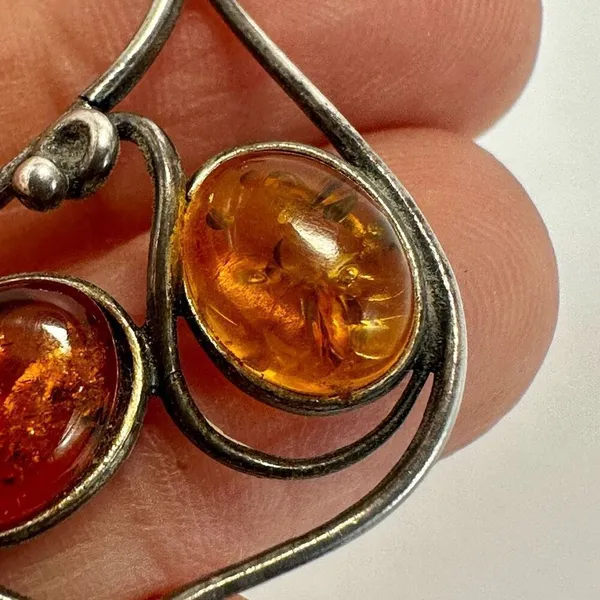 Sterling silver Baltic amber pendant Silver - Image 10