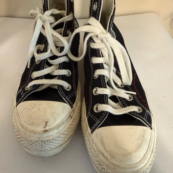 Converse Chuck Taylor All Star Lift Platform Black Flower Floral Stitching 5.5 - Image 3
