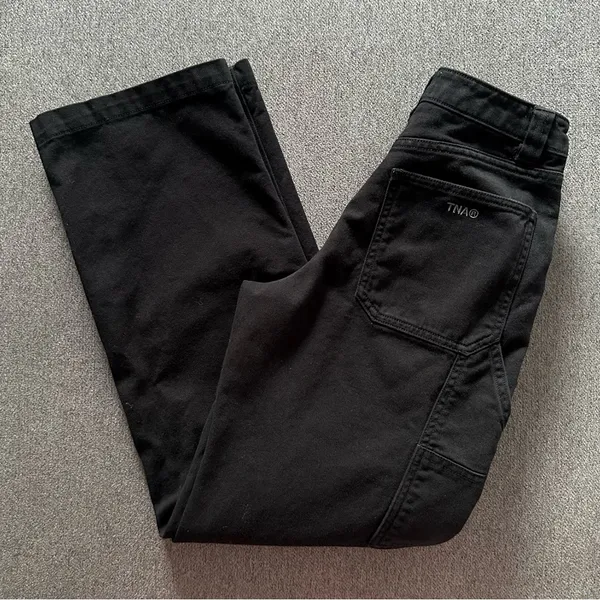TNA Aritzia Black Wide Leg Cargo Pants 00 - Image 10