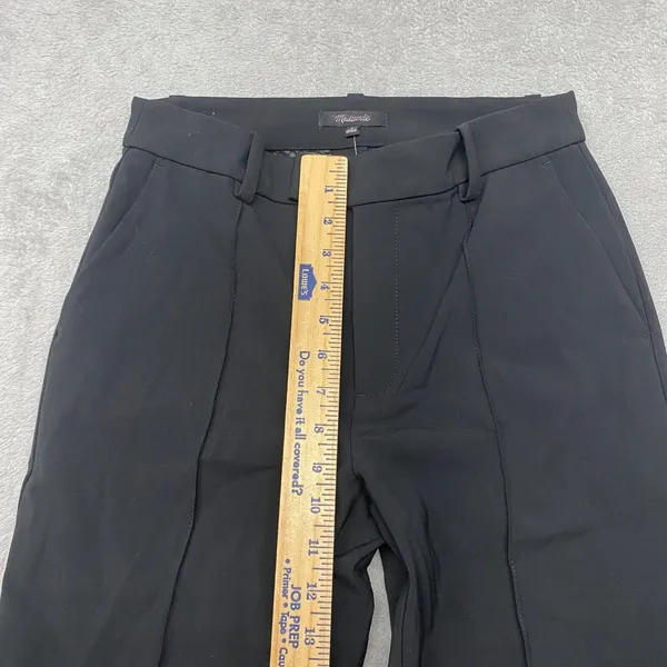 Madewell Pants Womens 0 Black The Fairbanks Mid Rise Office‎ Minimal NO085 - Image 8