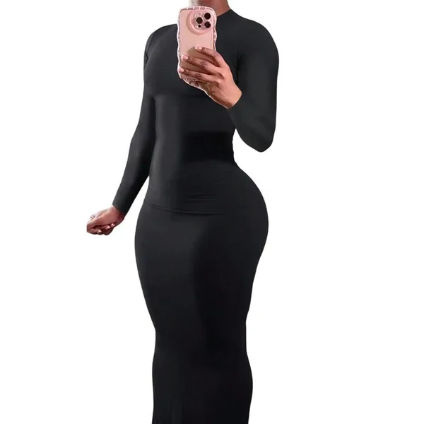SheIn Long Sleeve Bodycon Dress in Black, Size XS - Image 2