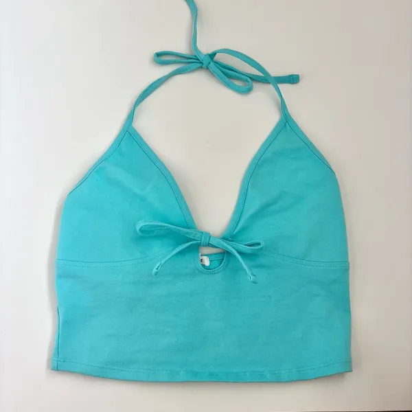 Garage Aqua Blue Halter Top - Image 2